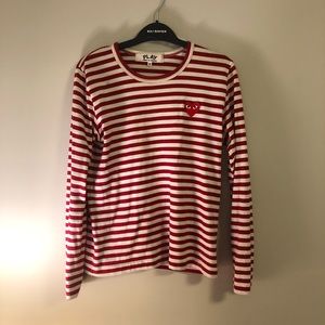 CDG STRIPED LONG SLEEVE SHIRT